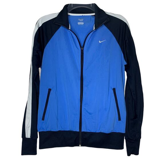 Nike Blue Y2K Full Zip Athletic Sweatshirt Active Stripe Top Large - Picture 5 of 5